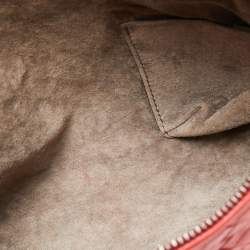 Pre Owned Bottega Veneta Red Intrecciato Leather Nodini Crossbody Bag