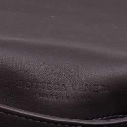 Pre Owned Bottega Veneta Plum Leather Small Piazza Top Handle Bag