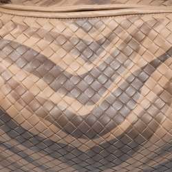 Pre Owned Bottega Veneta Beige Zebra Print Leather and Snakeskin Trim Veneta Hobo 