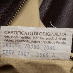 Pre Owned Bottega Veneta Dark Brown Intrecciato Leather Flap Baguette Bag