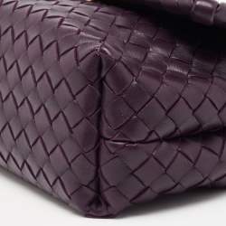 Pre Owned Bottega Veneta Purple Intrecciato Leather Baby Olimpia Shoulder Bag