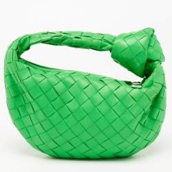Pre Owned Bottega Veneta Green Intrecciato Leather Mini BV Jodie Bag