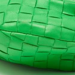 Pre Owned Bottega Veneta Green Intrecciato Leather Mini BV Jodie Bag