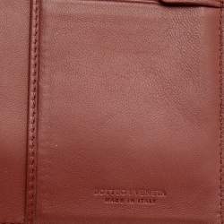 Pre Owned محفظة ثنائية الطي بوتيغا فينيتا جلد إنترشييتو وثعبان بني 