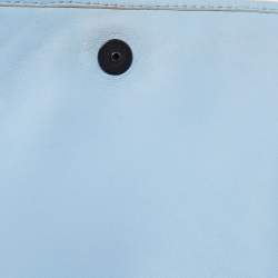 Pre Owned Bottega Veneta  Blue Intrecciato Leather Shoulder Bag