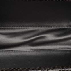 Pre Owned Bottega Veneta Grey Intrecciato Satin And Snakeskin Trim Knot Clutch