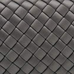 Pre Owned Bottega Veneta Grey Intrecciato Satin And Snakeskin Trim Knot Clutch