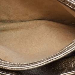 Pre Owned Bottega Veneta Metallic Silver Leather Shoulder Bag