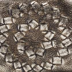 Pre Owned Bottega Veneta Metallic Silver Leather Shoulder Bag