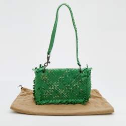 Pre Owned حقيبة كتف بوتيغا فينيتا جلد إنترشياتو أخضر 