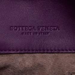 Pre Owned Bottega Veneta Purple Intrecciato Leather Olimpia Top Handle Bag