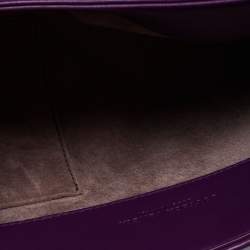 Pre Owned Bottega Veneta Purple Intrecciato Leather Olimpia Top Handle Bag