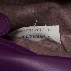 Pre Owned Bottega Veneta Purple Intrecciato Leather Olimpia Top Handle Bag