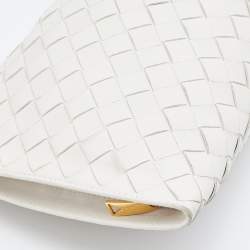 Pre Owned Bottega Veneta White Intrecciato Leather Mini Twist Bag