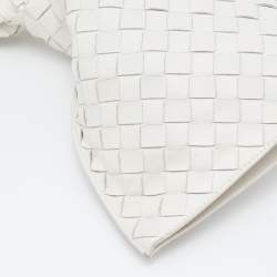 Pre Owned Bottega Veneta White Intrecciato Leather Mini Twist Bag