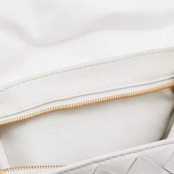 Pre Owned Bottega Veneta White Intrecciato Leather Mini Twist Bag