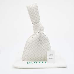Pre Owned Bottega Veneta White Intrecciato Leather Mini Twist Bag