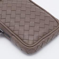 Pre Owned Bottega Veneta Grey Intrecciato Leather Shoulder Bag