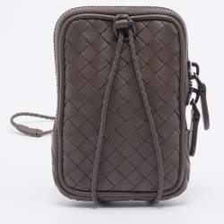 Pre Owned Bottega Veneta Grey Intrecciato Leather Shoulder Bag