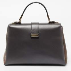 Pre Owned Bottega Veneta Metallic Tri Color Leather Small Small Piazza Bag