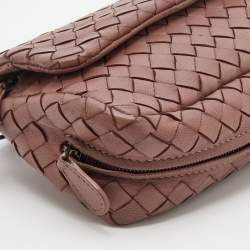 Bottega Veneta Dusty Pink Intrecciato Leather Mini Messenger Bag