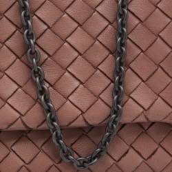 Bottega Veneta Dusty Pink Intrecciato Leather Mini Messenger Bag