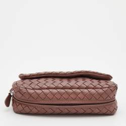 Bottega Veneta Dusty Pink Intrecciato Leather Mini Messenger Bag