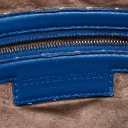 Pre Owned Bottega Veneta Blue Intrecciato Leather Nodini Crossbody Bag