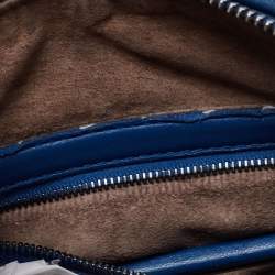 Pre Owned Bottega Veneta Blue Intrecciato Leather Nodini Crossbody Bag