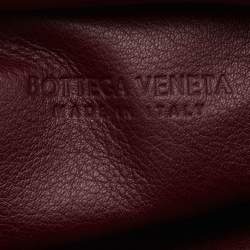 Pre Owned Bottega Veneta Burgundy Leather Extra Mini Pouch