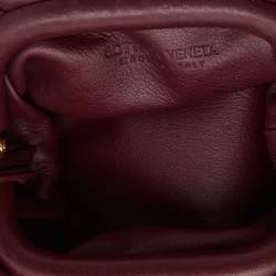 Pre Owned Bottega Veneta Burgundy Leather Extra Mini Pouch