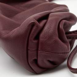Pre Owned Bottega Veneta Burgundy Leather Extra Mini Pouch