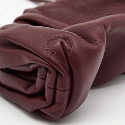 Pre Owned Bottega Veneta Burgundy Leather Extra Mini Pouch