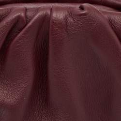 Pre Owned Bottega Veneta Burgundy Leather Extra Mini Pouch