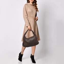 Pre Owned Bottega Veneta Brown Intrecciato Veneta Hobo