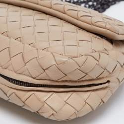 Pre Owned Bottega Veneta Beige Intrecciato Leather Mini Crossbody Bag
