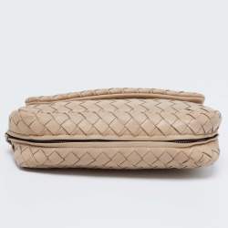 Pre Owned Bottega Veneta Beige Intrecciato Leather Mini Crossbody Bag
