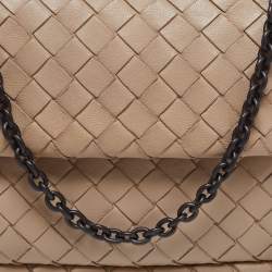 Pre Owned Bottega Veneta Beige Intrecciato Leather Mini Crossbody Bag
