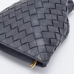 Pre Owned Bottega Veneta Black Intrecciato Leather BV Twist Clutch