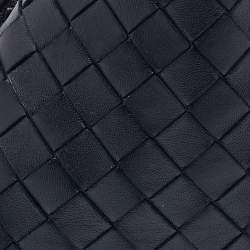 Pre Owned Bottega Veneta Black Intrecciato Leather BV Twist Clutch
