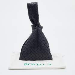 Pre Owned Bottega Veneta Black Intrecciato Leather BV Twist Clutch