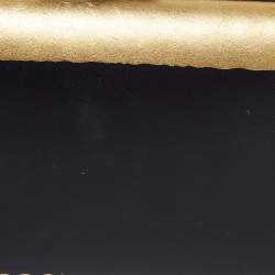 Pre Owned Bottega Veneta Black/Gold Leather Knot Clutch