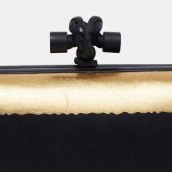 Pre Owned Bottega Veneta Black/Gold Leather Knot Clutch