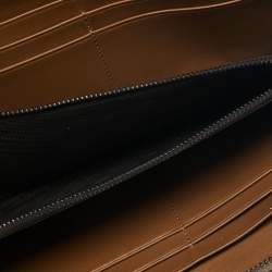 Pre Owned Bottega Veneta Brown Intrecciato Leather Zip Around Wallet