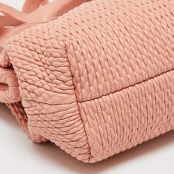 Pre Owned Bottega Veneta Peach Quilted Leather Medium Point Shoulder Bag