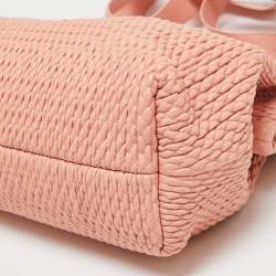 Pre Owned Bottega Veneta Peach Quilted Leather Medium Point Shoulder Bag