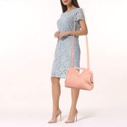 Pre Owned Bottega Veneta Peach Quilted Leather Medium Point Shoulder Bag