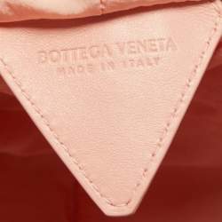 Pre Owned Bottega Veneta Peach Quilted Leather Medium Point Shoulder Bag