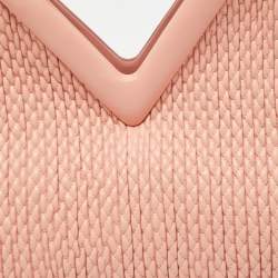 Pre Owned Bottega Veneta Peach Quilted Leather Medium Point Shoulder Bag