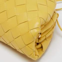 Pre Owned Bottega Veneta Yellow Intrecciato Leather Pouch
